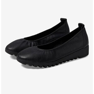 Aetrex Brianna Ballet Flats Shoes Womens Size 38 EU 7.5-8 Black Leather BW100W